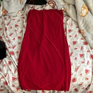 Windsor Red Spaghetti Strap Slip Dress